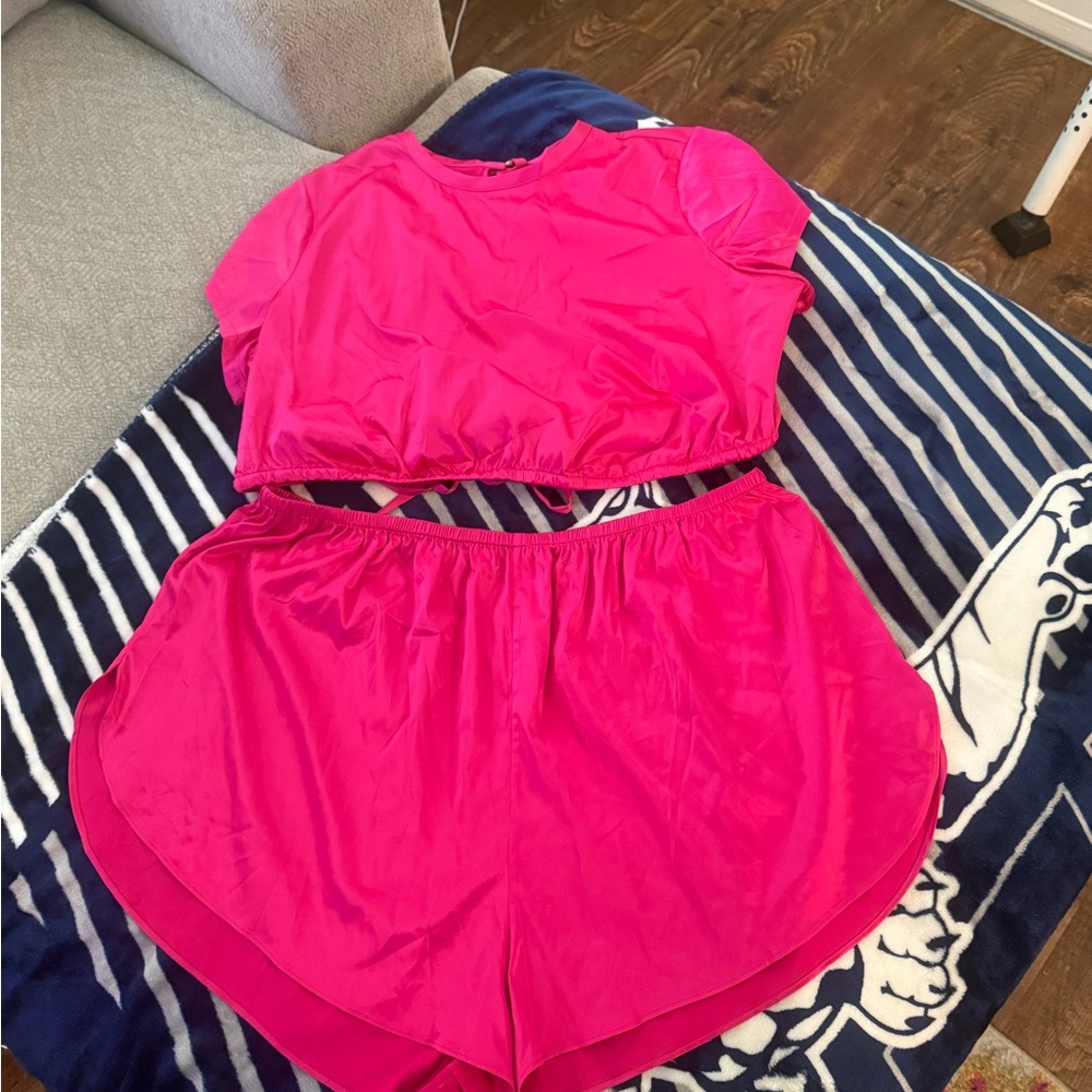 SKIMS Pink Pajama Set